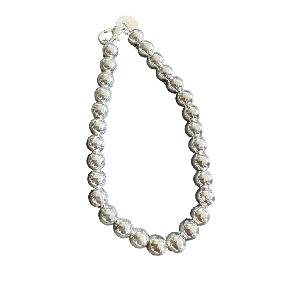 Silver Plated Round Beaded Bracelet